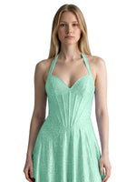Halter Beaded Prom Dress 
