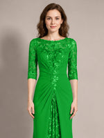 Lace Mother of the Bride Dress with Applique 