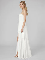 Strapless Bridesmaid Dress with Slit 
