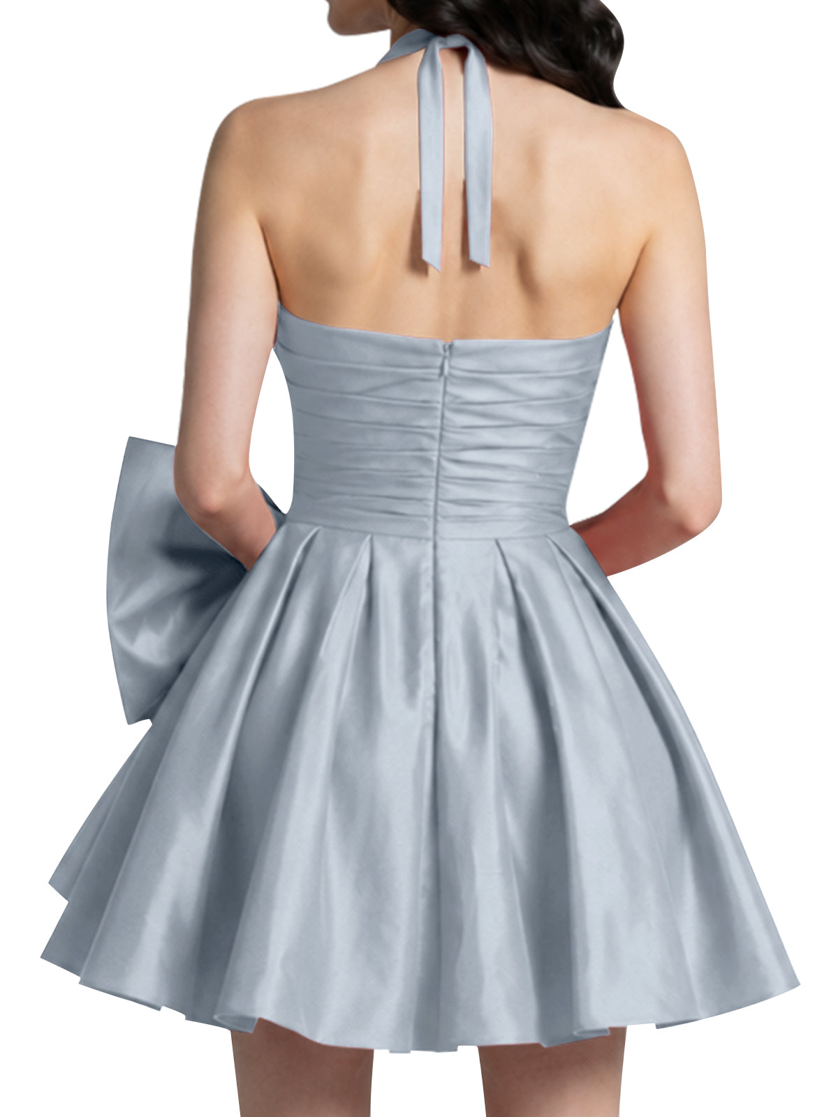 Halter Oversized Bow Mini Dress 