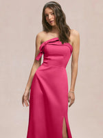 Satin Bow Accent Bridesmaid Dress 