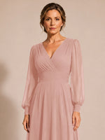 Chiffon Mother of the Bride Dress with Long Sleeves 