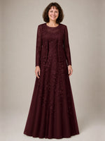 A-line Mother of the Bride Dress with Lace 