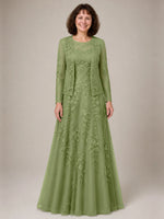 A-line Mother of the Bride Dress with Lace 