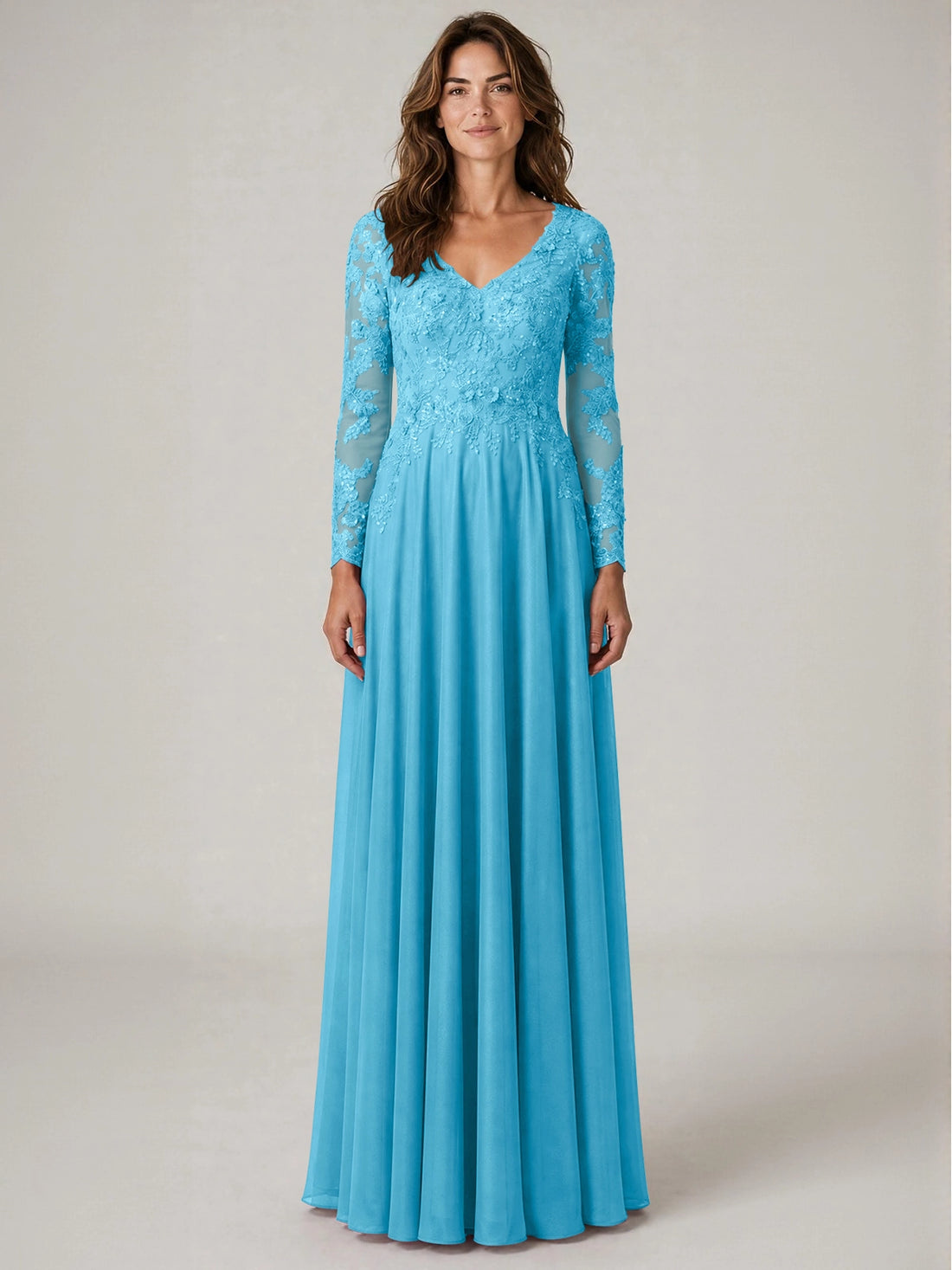 A-line Mother of the Bride Dress with Appliques