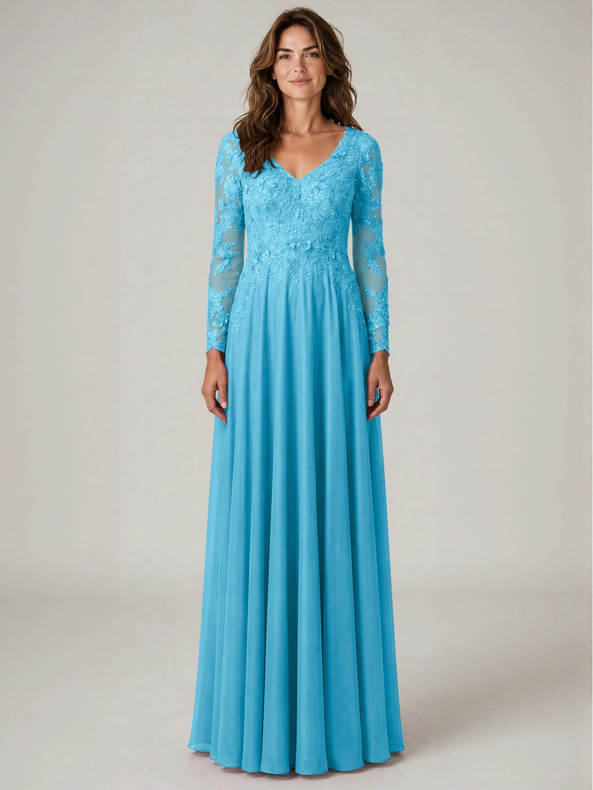A-line Mother of the Bride Dress with Appliques