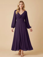 A-line Bridesmaid Dress with Long Sleeves 