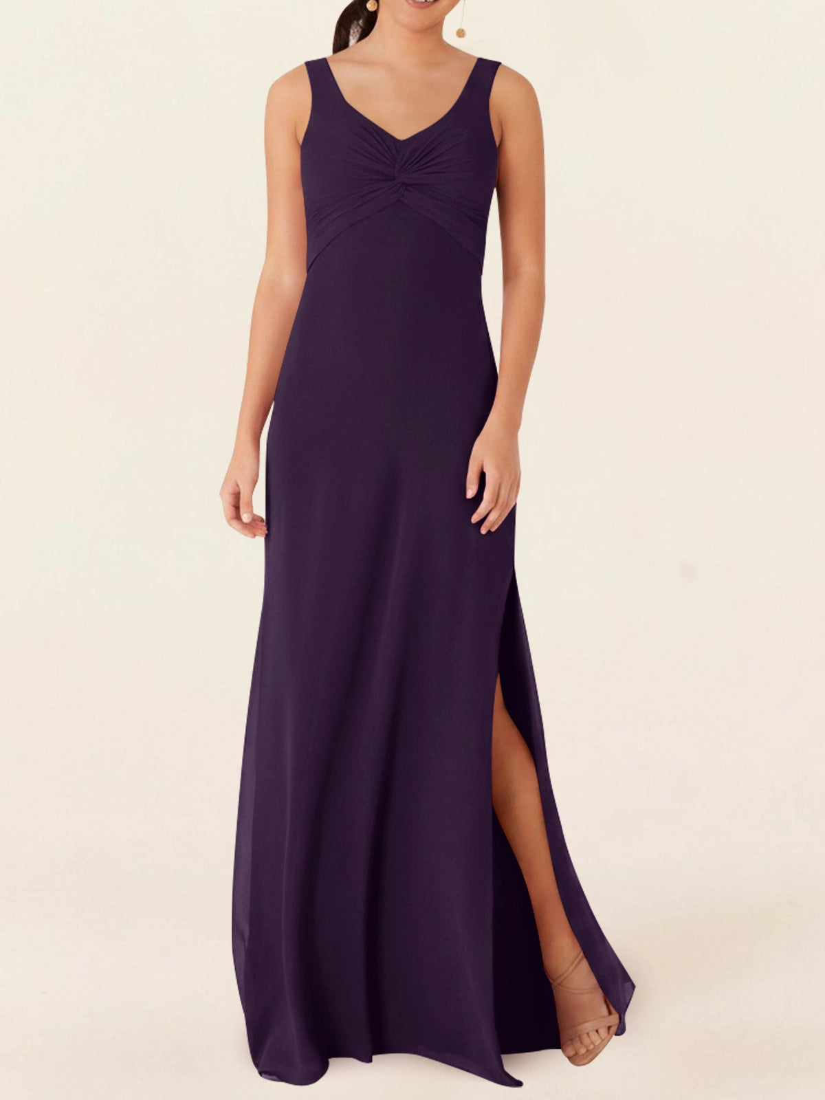 Chiffon Bridesmaid Dress with Slit 