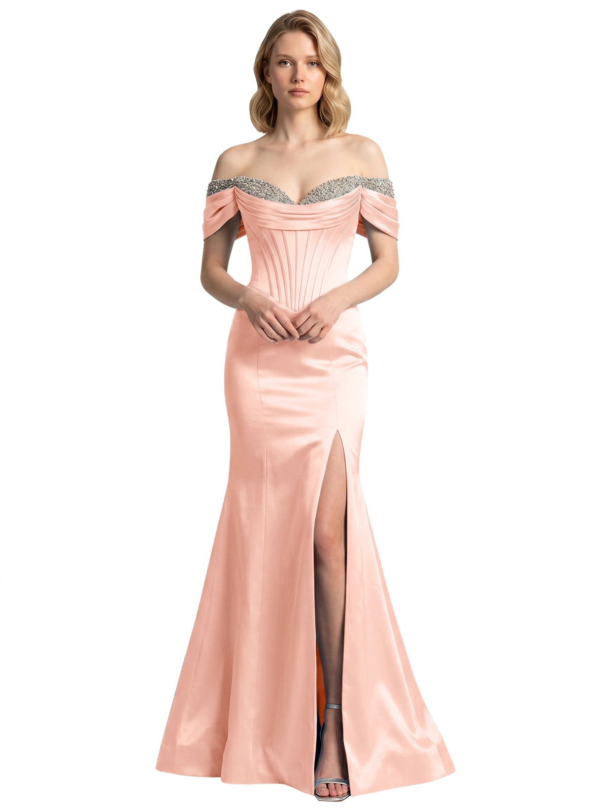 Corset Beaded Trumpet Prom Dress 
