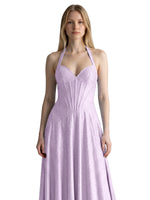 Halter Beaded Prom Dress 