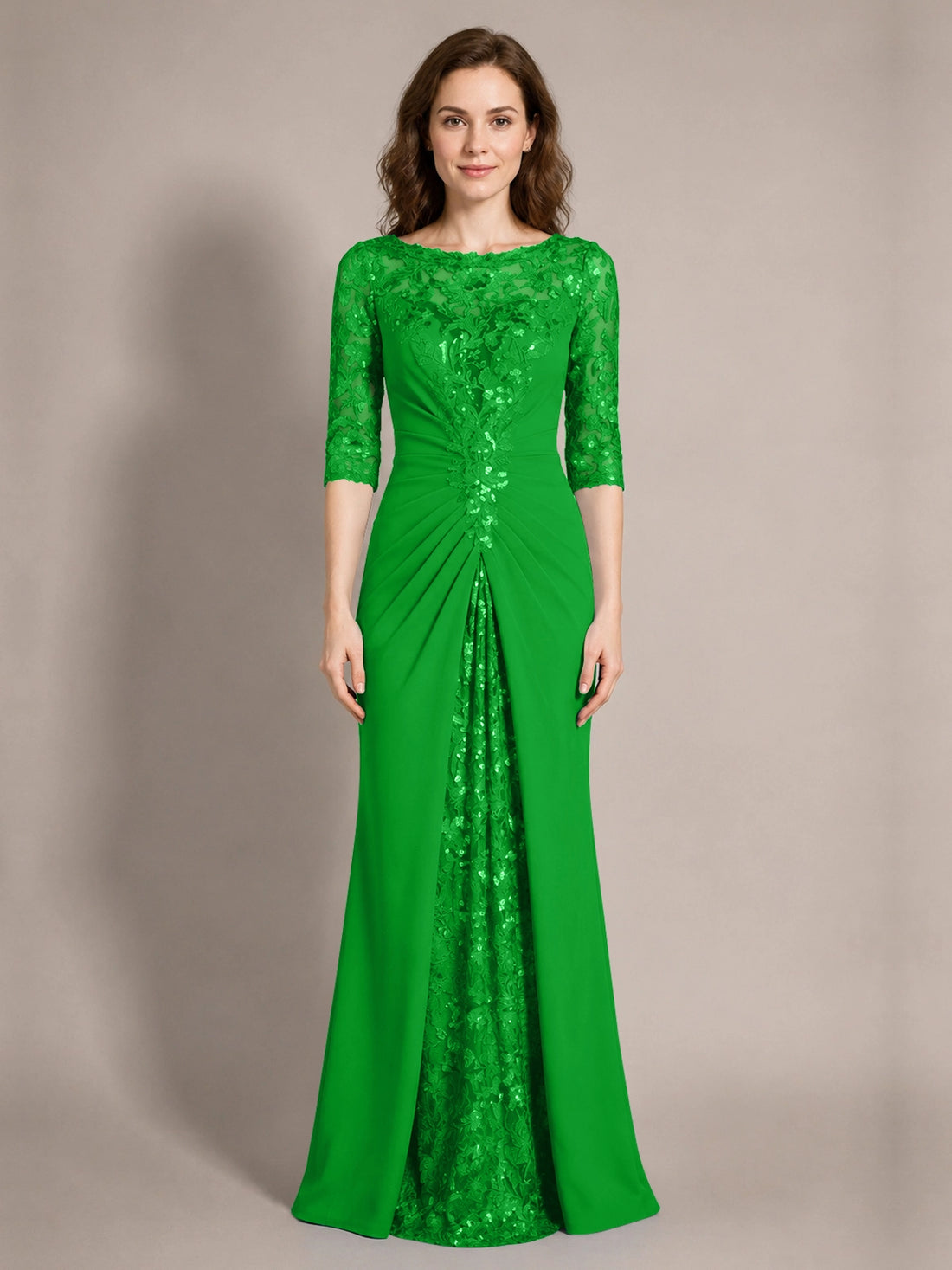 Lace Mother of the Bride Dress with Applique 