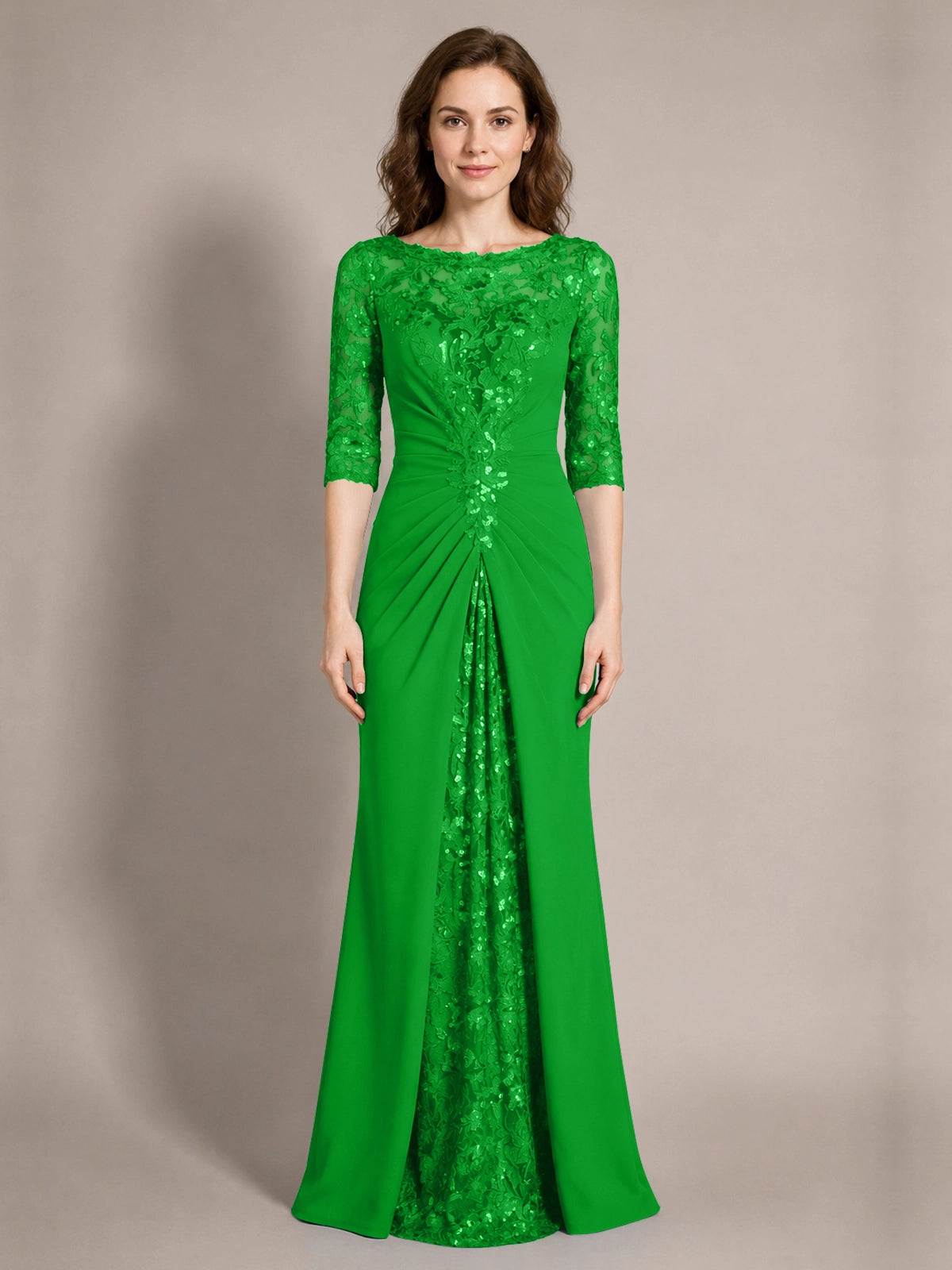 Lace Mother of the Bride Dress with Applique 