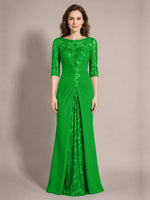 Lace Mother of the Bride Dress with Applique 