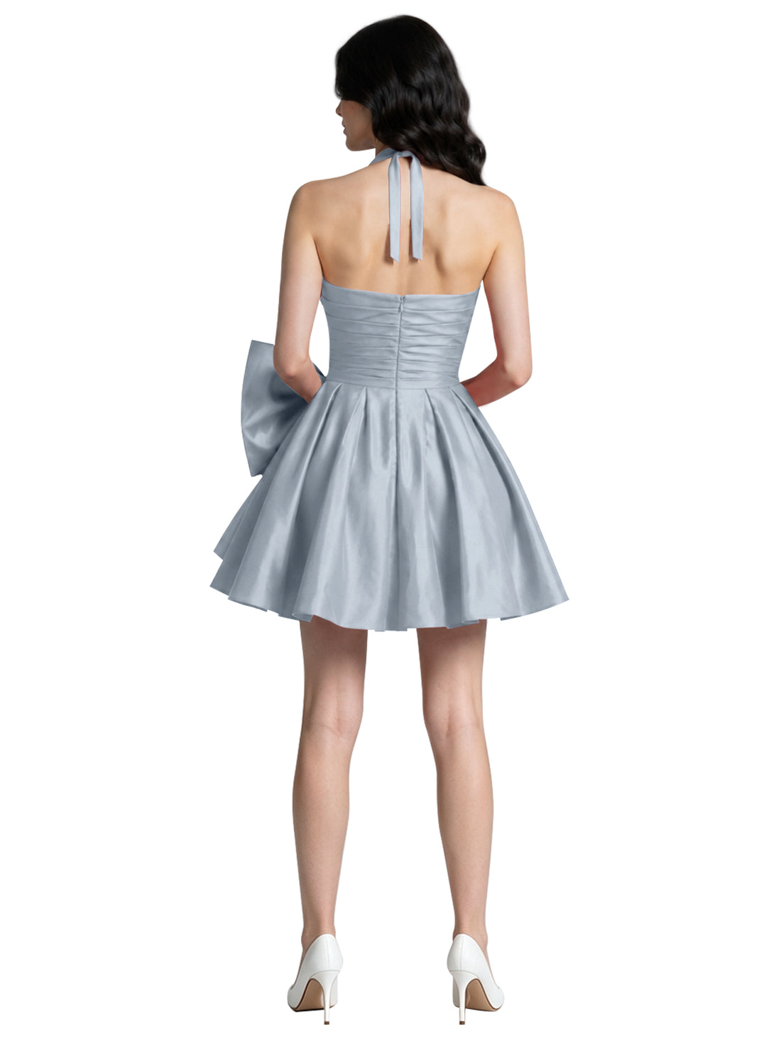 Halter Oversized Bow Mini Dress 