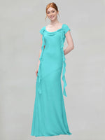 Flowy Ruffle Sheath Bridesmaid Dress 