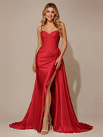 Silk-like Prom Dress with Appliques