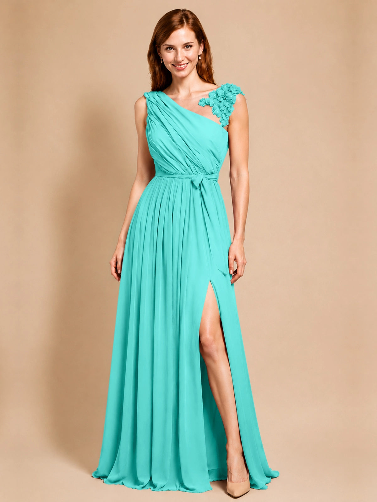 Chiffon Prom Dress with Appliques