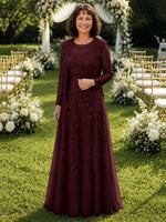 A-line Mother of the Bride Dress with Lace 