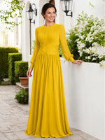 Chiffon Mother of the Bride Dress with Jewel Neckline 