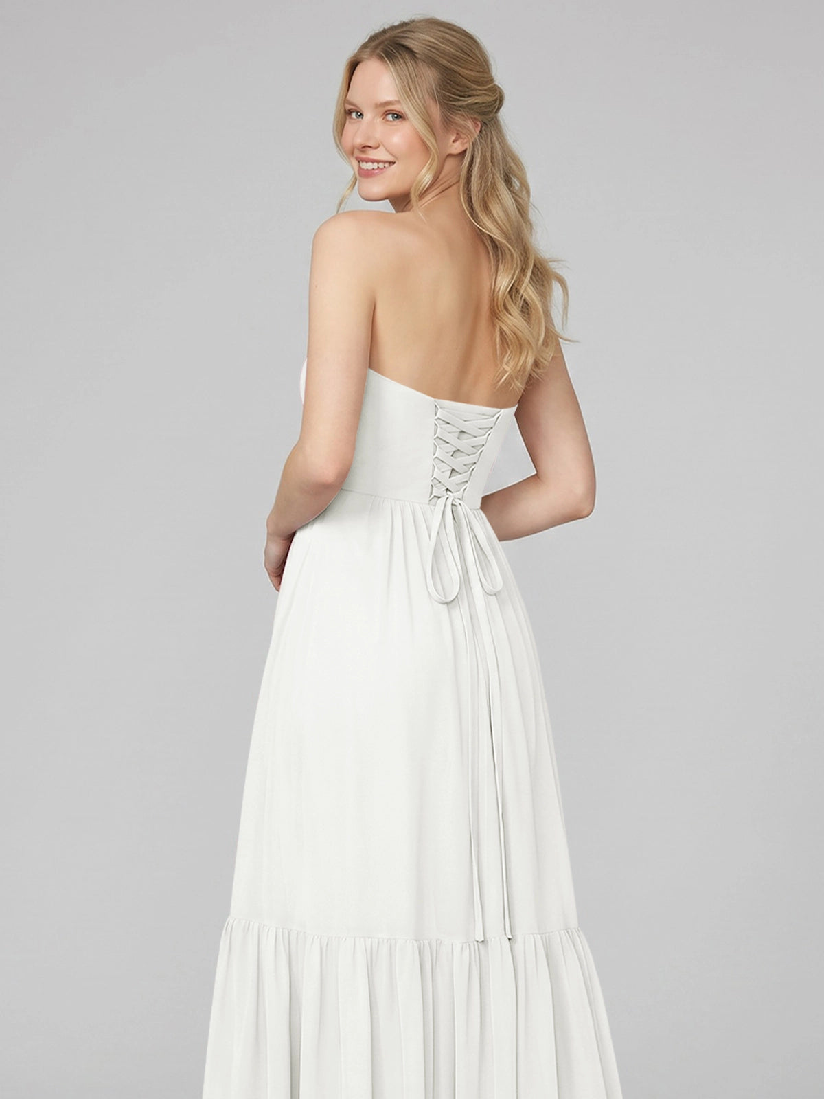 Strapless Bridesmaid Dress with Slit 