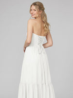 Strapless Bridesmaid Dress with Slit 