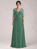 Lace Mother of the Bride Dress with Half Sleeves