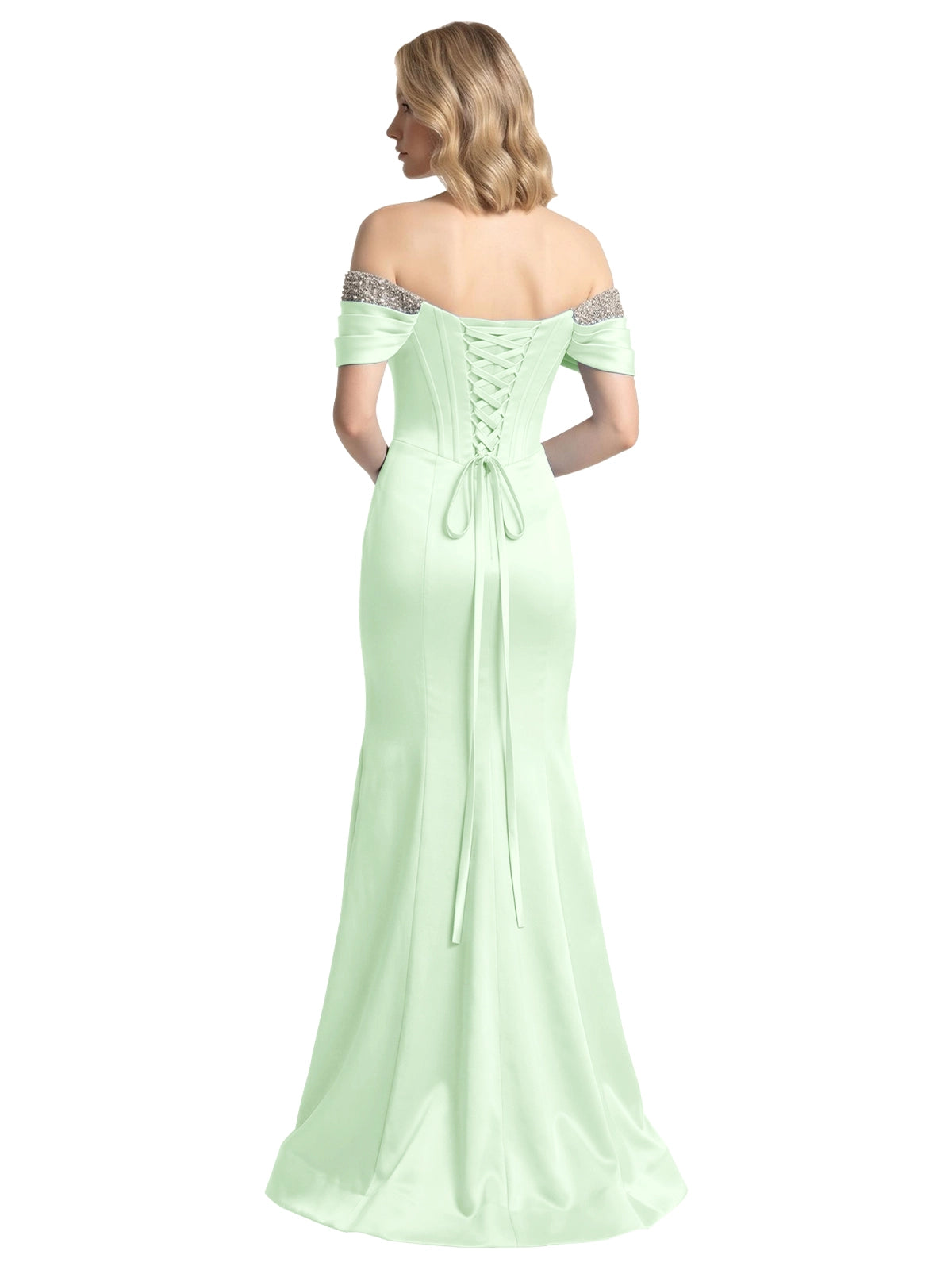 Corset Beaded Trumpet Prom Dress 