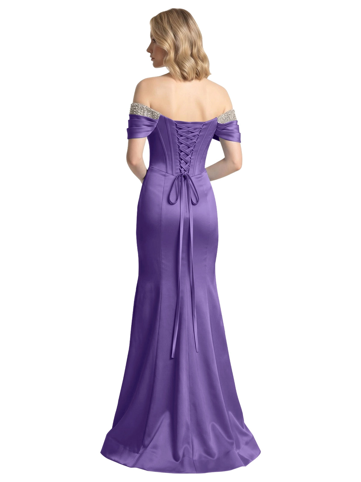 Corset Beaded Trumpet Prom Dress 