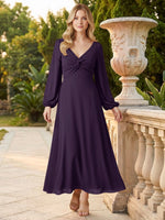 A-line Bridesmaid Dress with Long Sleeves 