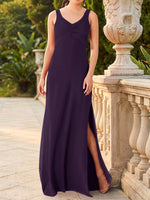 Chiffon Bridesmaid Dress with Slit 