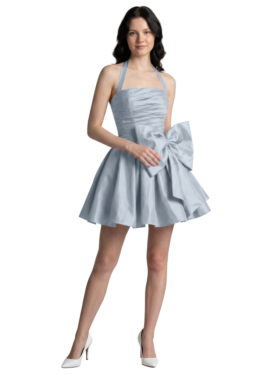 Halter Oversized Bow Mini Dress 