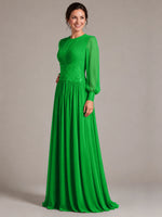 Chiffon Mother of the Bride Dress with Jewel Neckline 