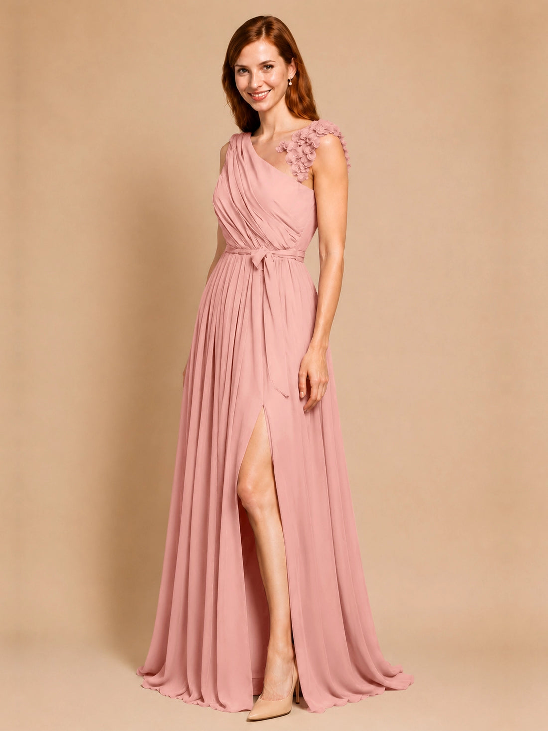 Chiffon Prom Dress with Appliques