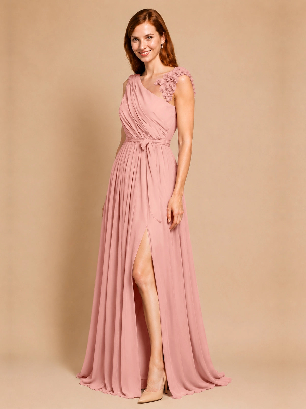 Chiffon Prom Dress with Appliques
