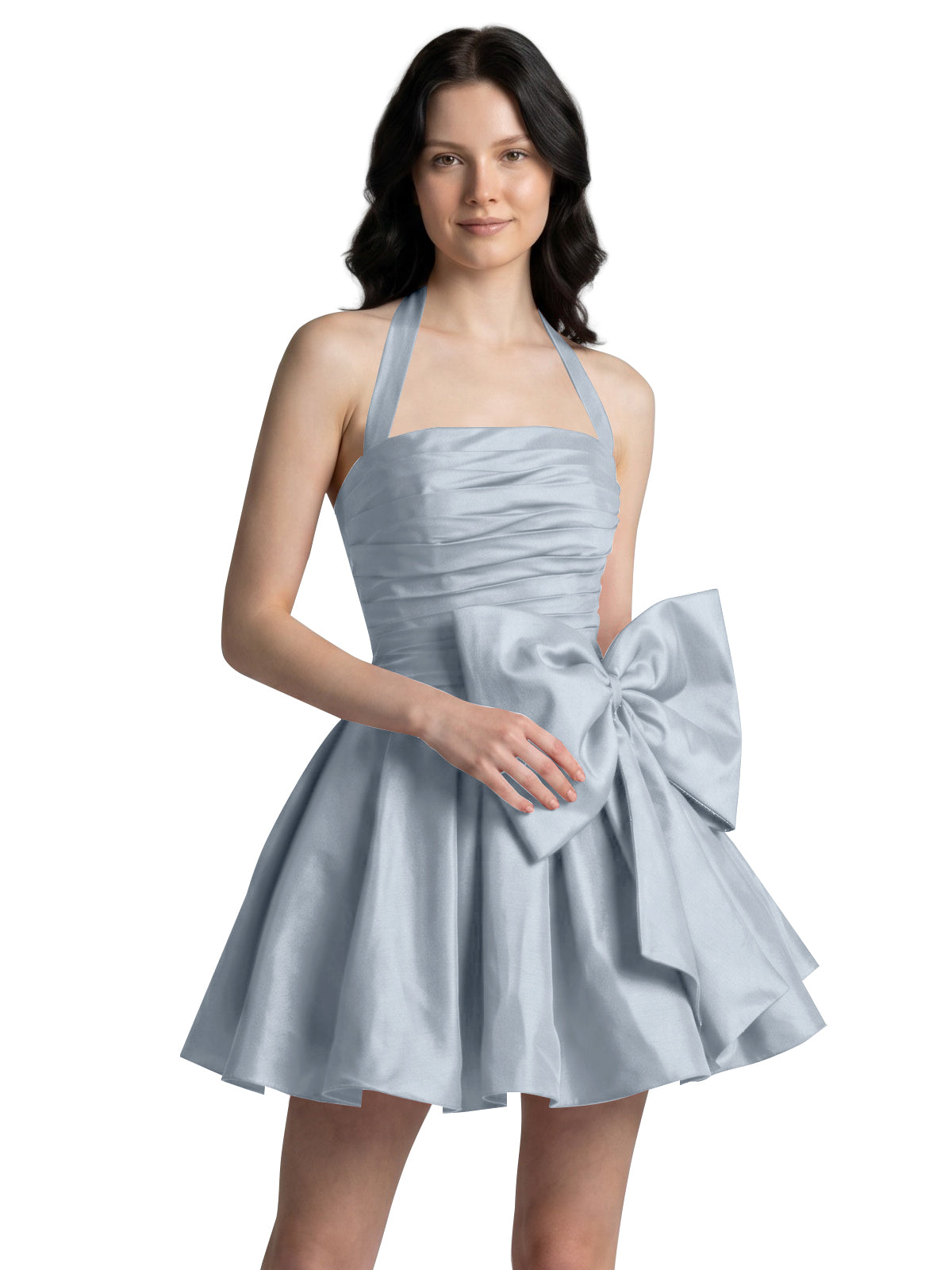 Halter Oversized Bow Mini Dress 