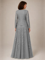 A-line Mother of the Bride Dress with Lace 