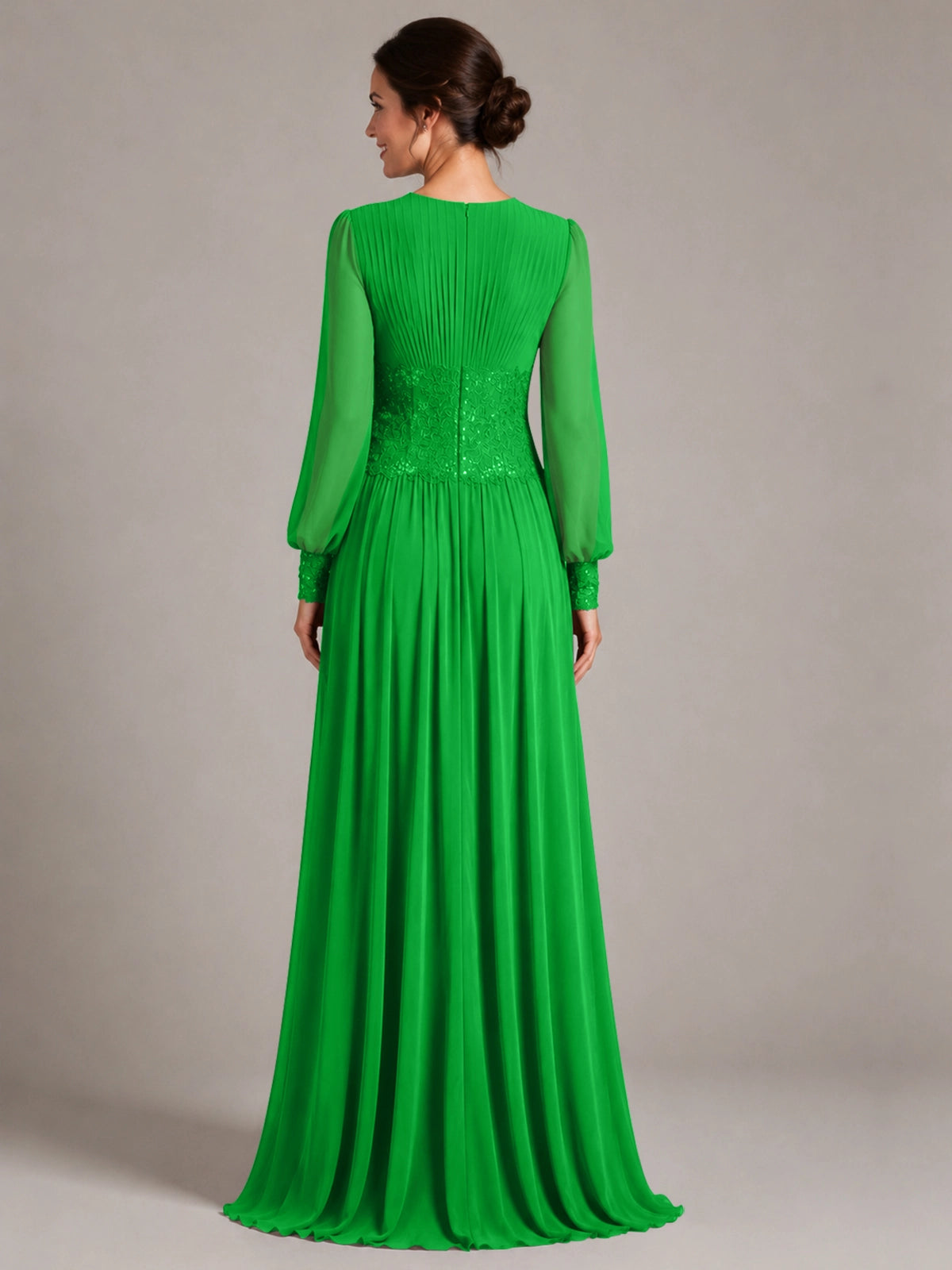 Chiffon Mother of the Bride Dress with Jewel Neckline 