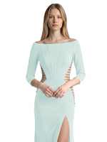 Side Cutout Slit Prom Dress 