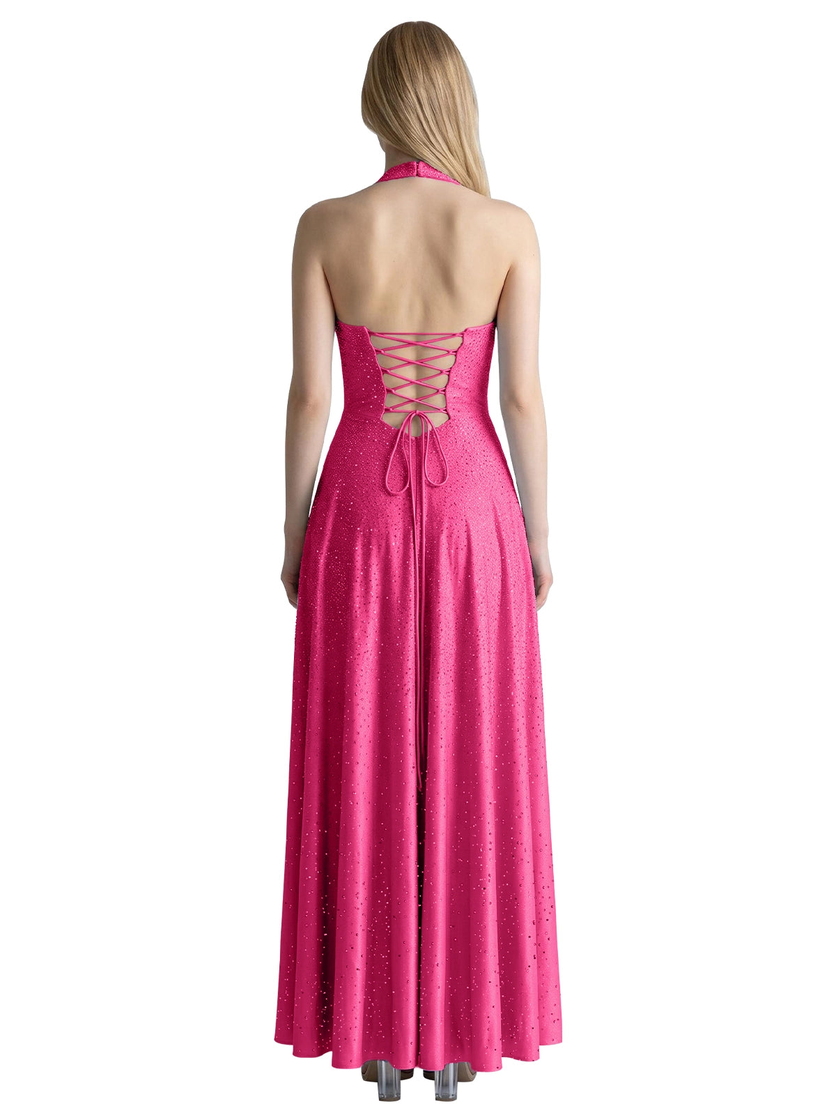 Halter Beaded Prom Dress 