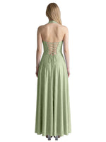 Halter Beaded Prom Dress 