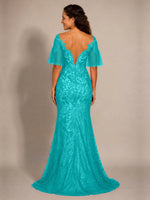 Mermaid Mother of the Bride Dress with V-neck 