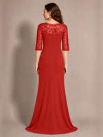 Lace Mother of the Bride Dress with Applique 