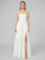 Strapless Bridesmaid Dress with Slit 