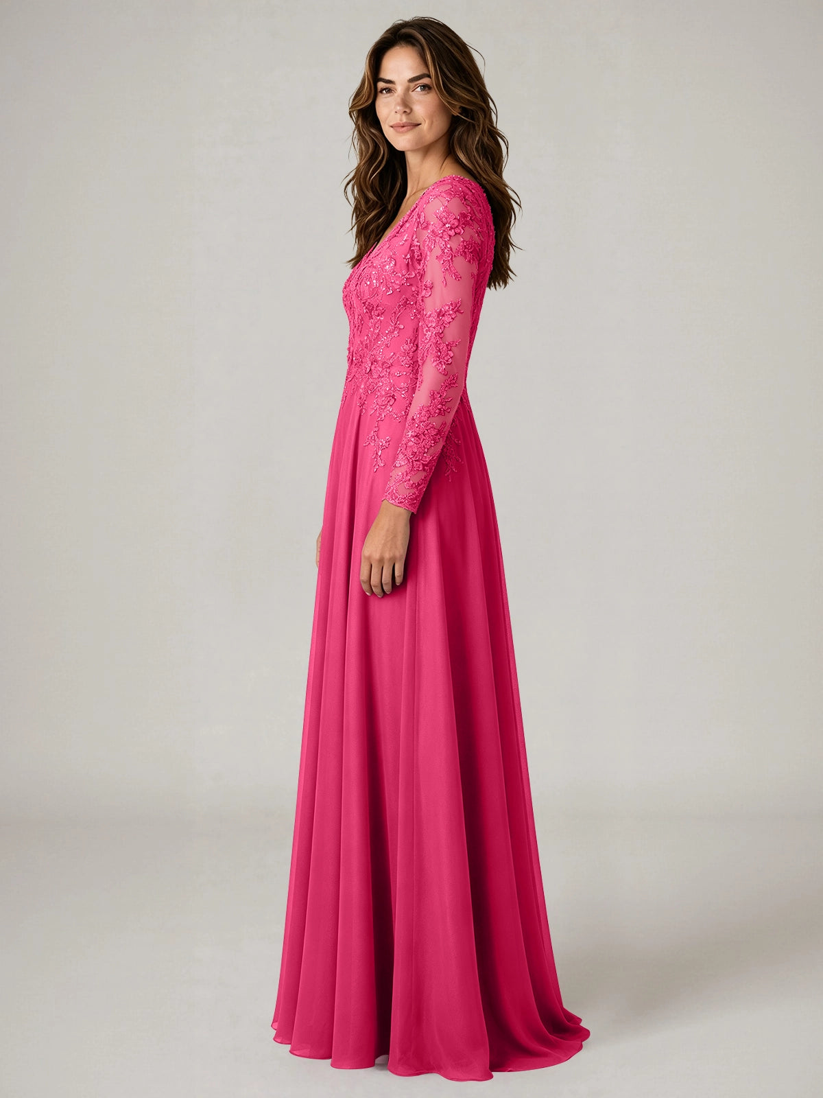 A-line Mother of the Bride Dress with Appliques