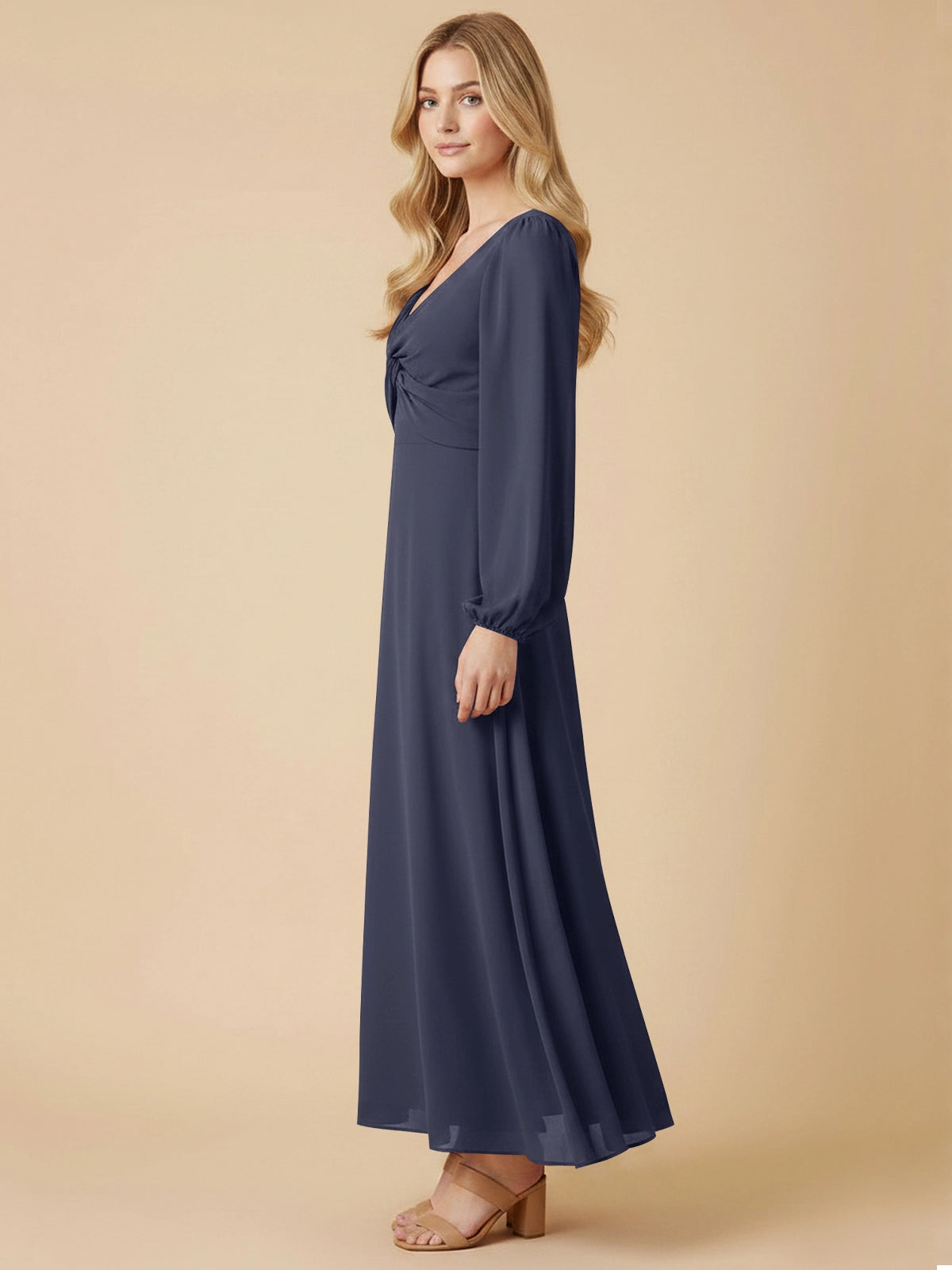 A-line Bridesmaid Dress with Long Sleeves 