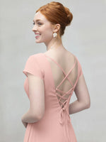 Flowy Ruffle Sheath Bridesmaid Dress 