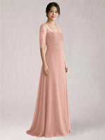 Lace Mother of the Bride Dress with Half Sleeves