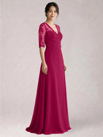 Lace Mother of the Bride Dress with Half Sleeves