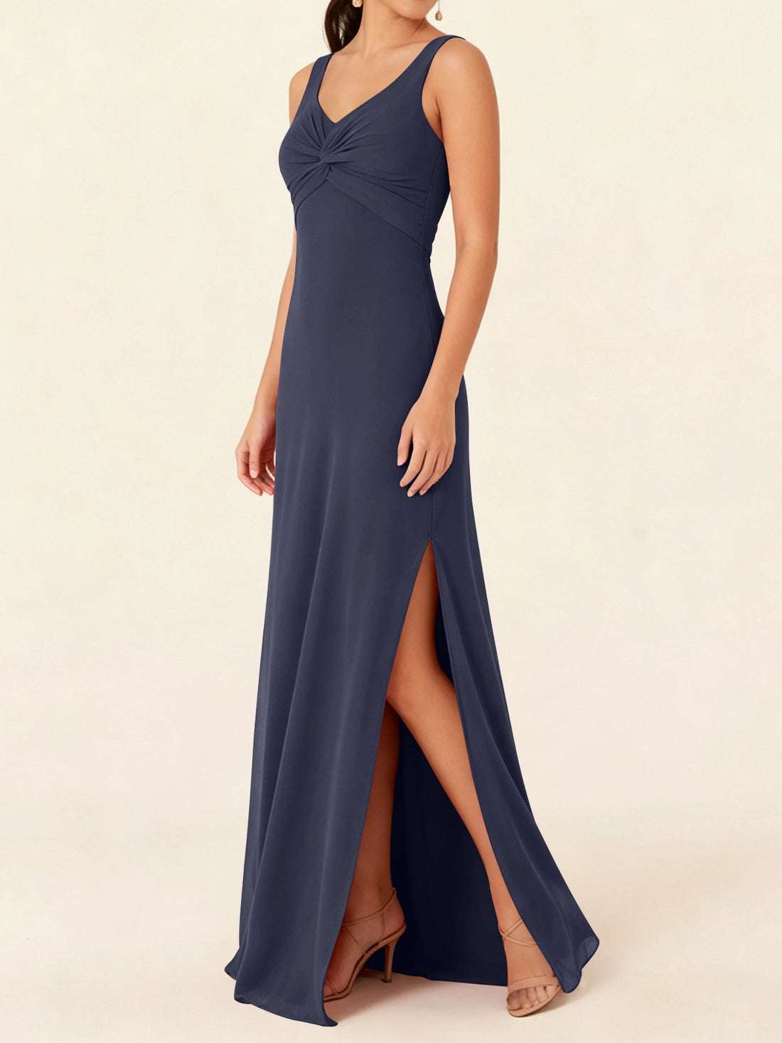 Chiffon Bridesmaid Dress with Slit 