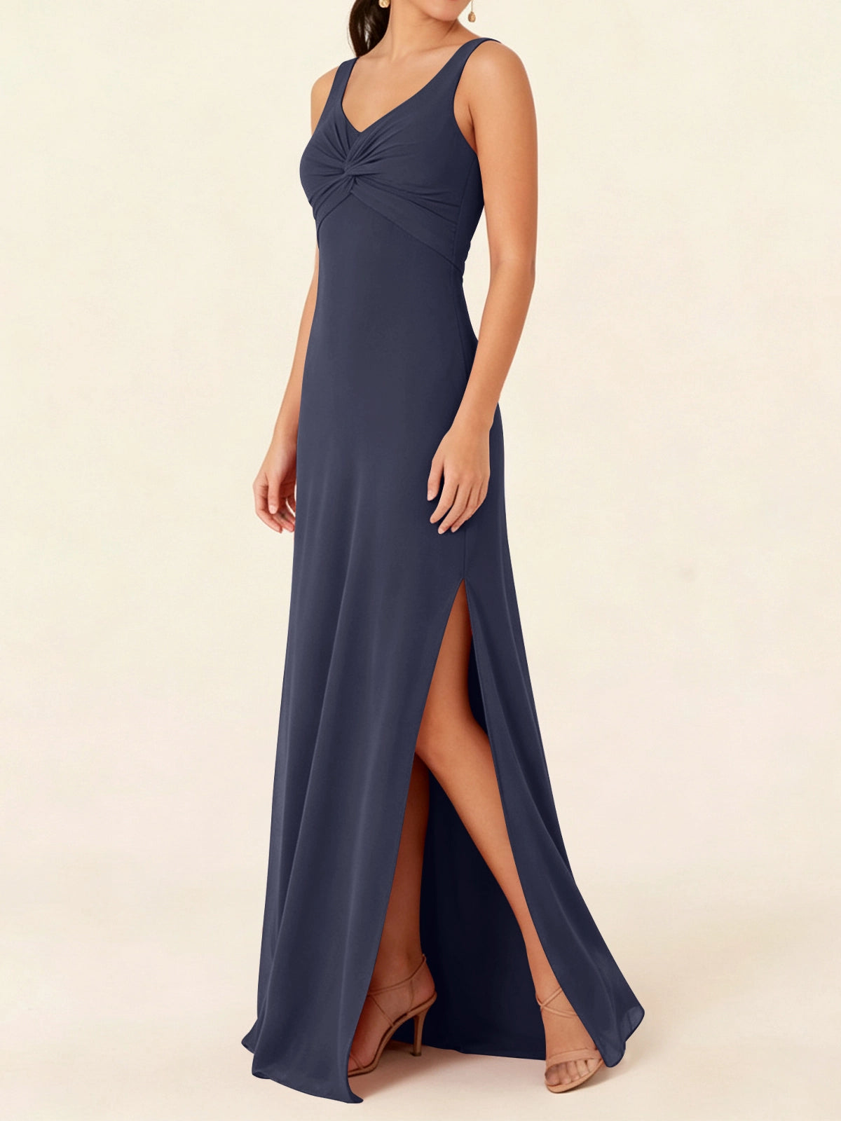 Chiffon Bridesmaid Dress with Slit 